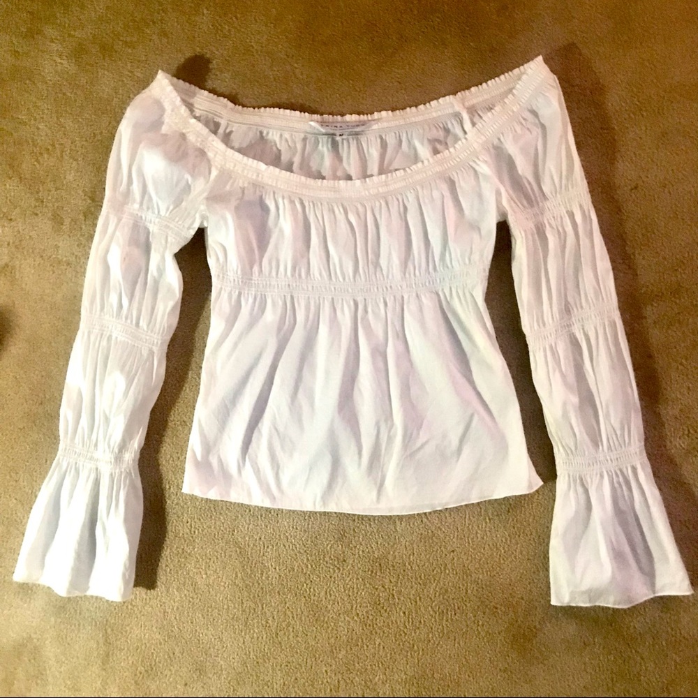 Trina Turk  Blouse Renaissance, Off Shoulders Empire Style Sz M Feels Like Sz S